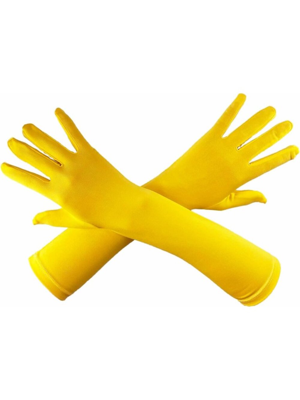 Men's And Women's Yellow 15'' Elbow Length 20s Stretchy Cosplay Costume Gloves
